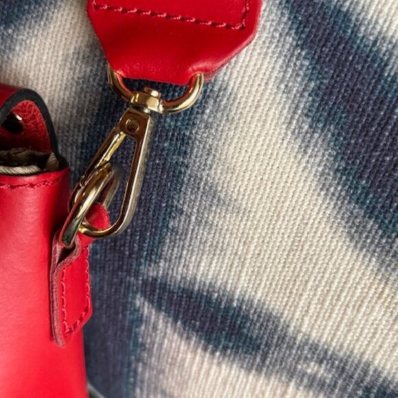 Borse in Pelle Made in Italy Genuine Leather Red Cross Body Boho Beaded Bag - Picture 7 of 7